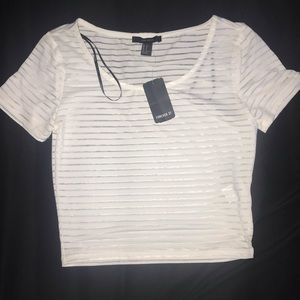 NWT Striped White Crop Top